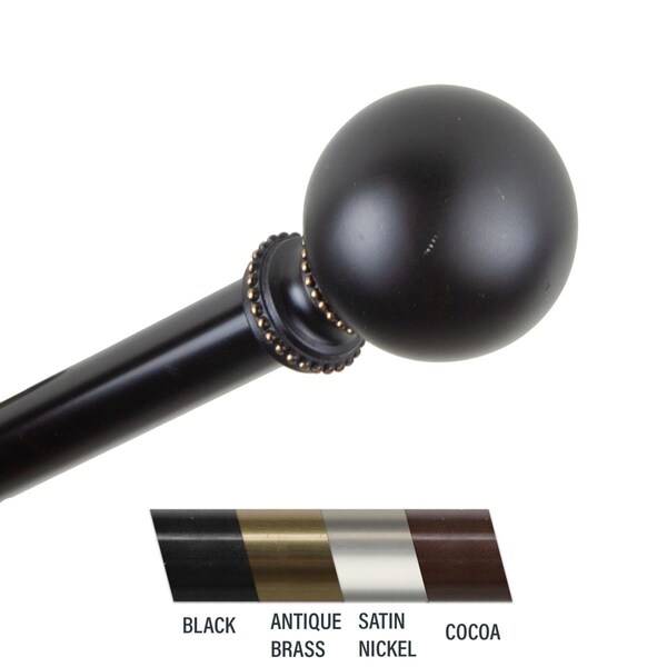 Central Design Julian 0.81 in. Curtain Rod, 48-84 in. - Black - CE436824