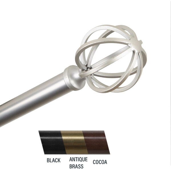 Central Design Crate 0.81 in. Curtain Rod, 66-120 in. - Satin Nickel - CE436893
