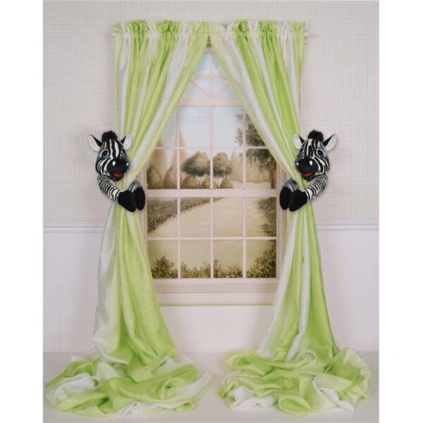 Curtain Critters Curtain Critters ALBWZB460213SET 10 x 5 x 7 in. Plush Safari Zebra Curtain Tieback; Black & White - Set of 2 - ALBWZB460213SET