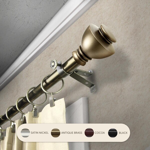 Central Design 0.8125 in. Kingsly Curtain Rod with 120 to 170 in. Extension, Antique Brass - 4886-994