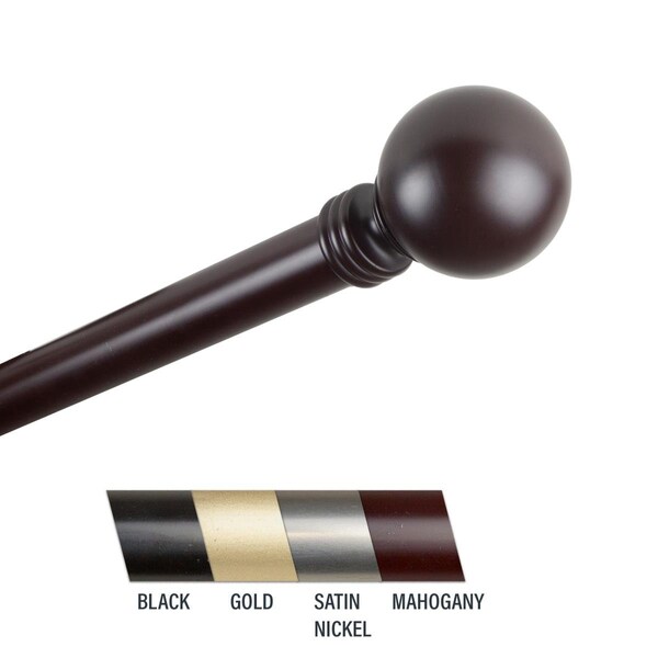 Central Design Globus 1 in. Curtain Rod, 48-84 in. - Mahogany - CE436935