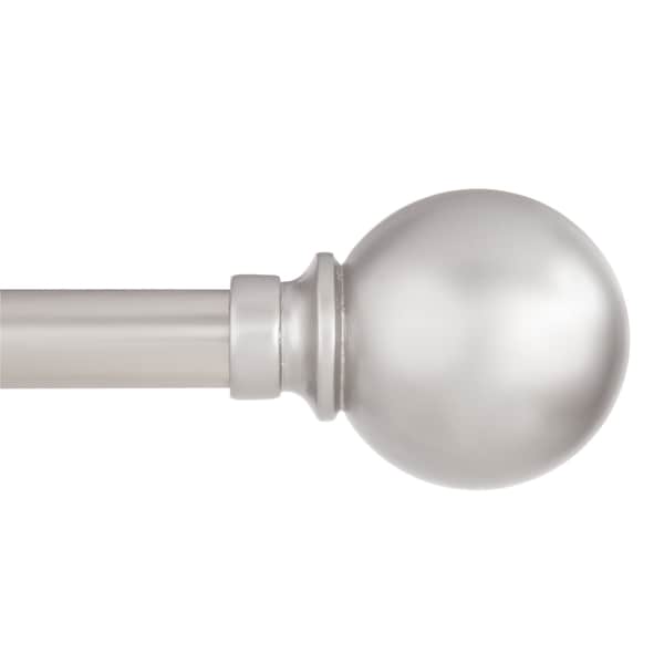Kenney Mfg Kenney Mercer 3/4" Standard Decorative Window Curtain Rod, 36-66", Brushed Nickel - KN80102NP