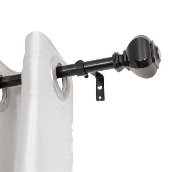 Utopia Alley Utopia Alley D14Z 0.75 in. Single Decorative Drapery Adjustable Curtain Rods for Windows 48 to 86 in. - Black - D14Z