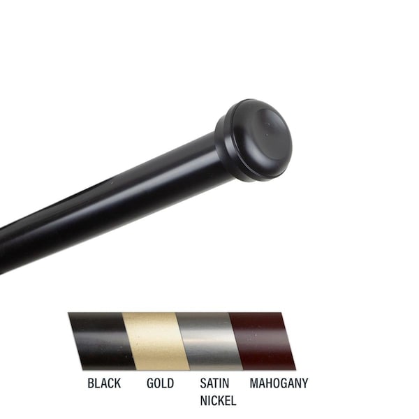 Central Design Cillo 1 in. Curtain Rod, 28-48 in. - Black - CE436958