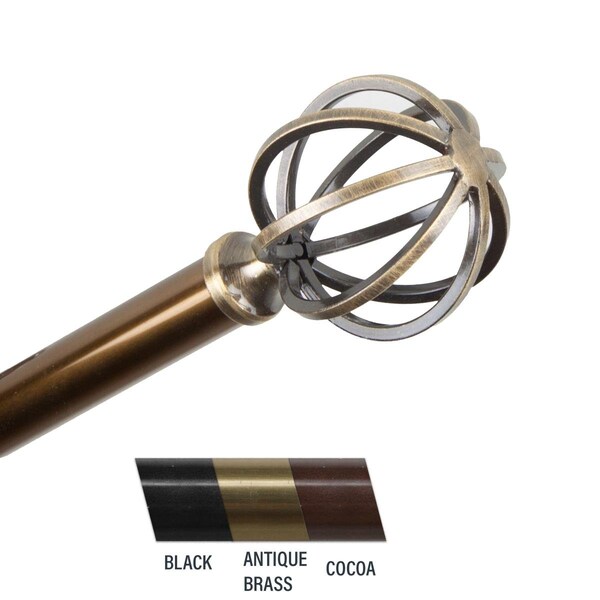 Central Design Crate 0.81 in. Curtain Rod; 66-120 in. - Antique Brass - 4862-664