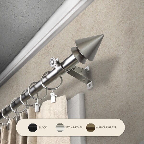 Kd Encimera 0.8125 in. Jacob Curtain Rod with 28 to 48 in. Extension, Satin Nickel - KD3724025