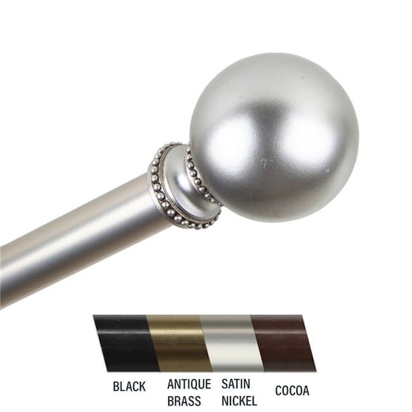 Central Design Central Design 4883-285 Julian 0.81 in. Curtain Rod; 28-48 in. - Satin Nickel - 4883-285