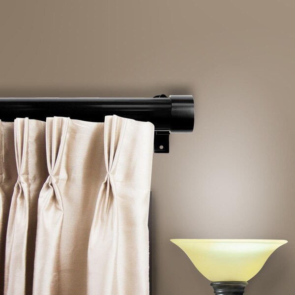 Kd Encimera 1.5 in. Collin Curtain Rod with 165 to 215 in. Extension, Black - KD3189684
