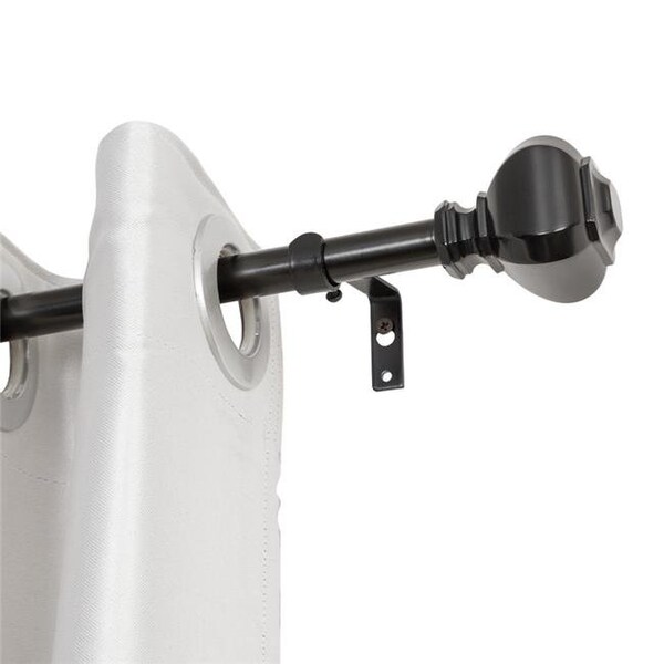 Utopia Alley Utopia Alley D18Z 0.75 in. Single Decorative Drapery Adjustable Curtain Rods for Windows 86 to 120 in. - Black - D18Z