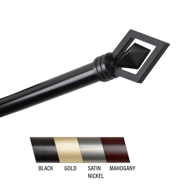Central Design Lance 1 in. Curtain Rod; 120-170 in. - Black - 100-69-992