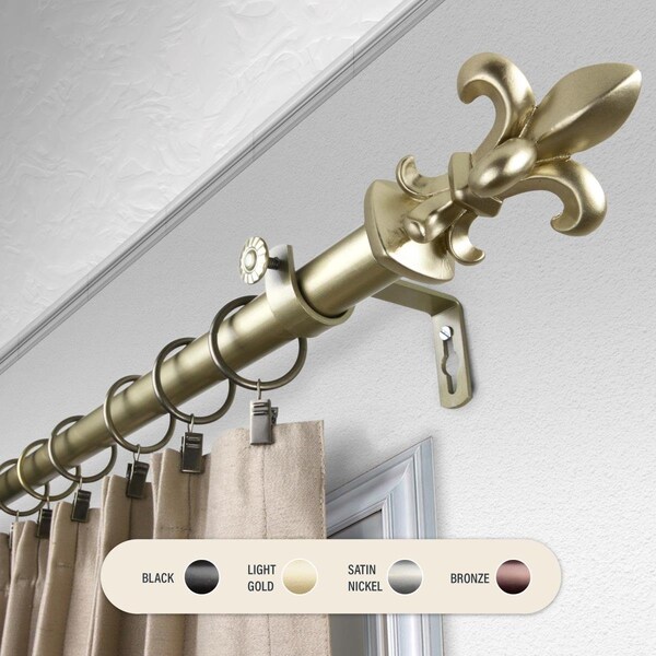 Kd Encimera 1 in. Silas Curtain Rod with 28 to 48 in. Extension, Gold - KD3726027