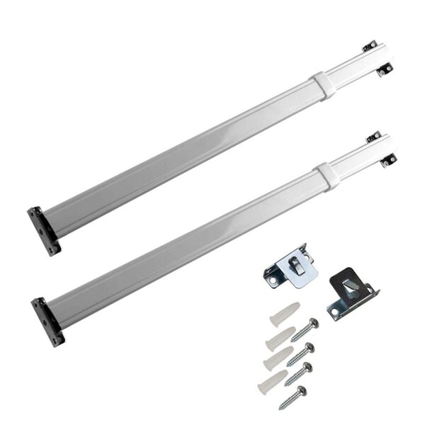 Kd Encimera Flat Sash Rod with 11 to 20 in. Extension, White, 2PK - KD3723453