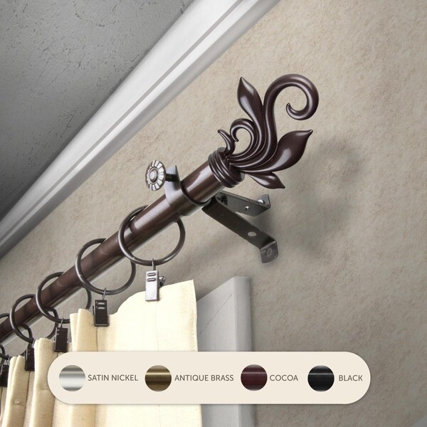 Kd Encimera 0.8125 in. Giles Curtain Rod with 120 to 170 in. Extension, Cocoa - KD3728633