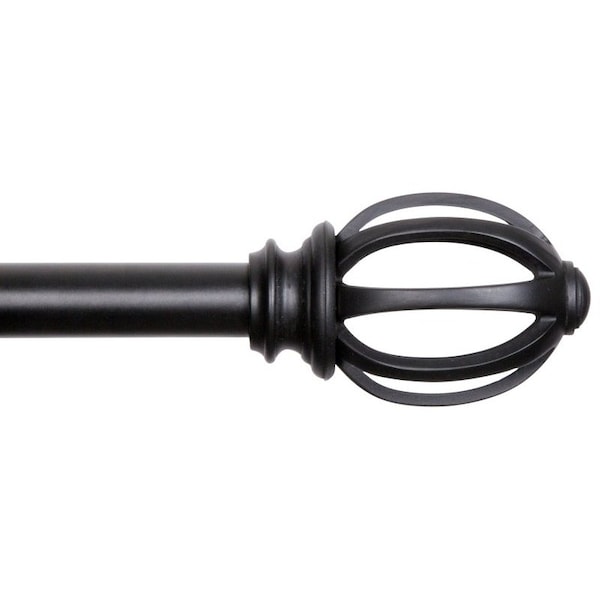 Kenney Mfg Fast Fit Curtain Rod, 58 in Dia, 36 to 66 in L, Steel, Black - KN75240