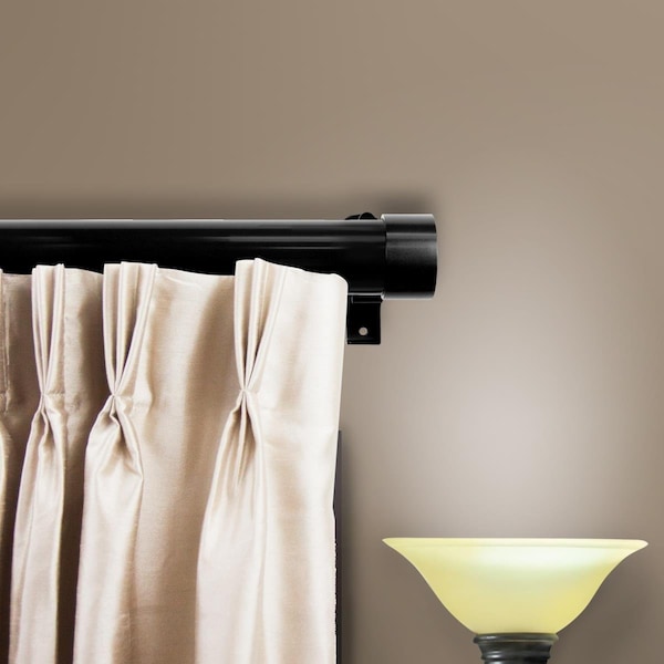 Kd Encimera 1.5 in. Collin Curtain Rod with 66 to 115 in. Extension, Black - KD3173013