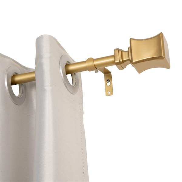 Utopia Alley 0.75 in. Curtain Rod for 86-120 in. Windows, Gold - D98GD