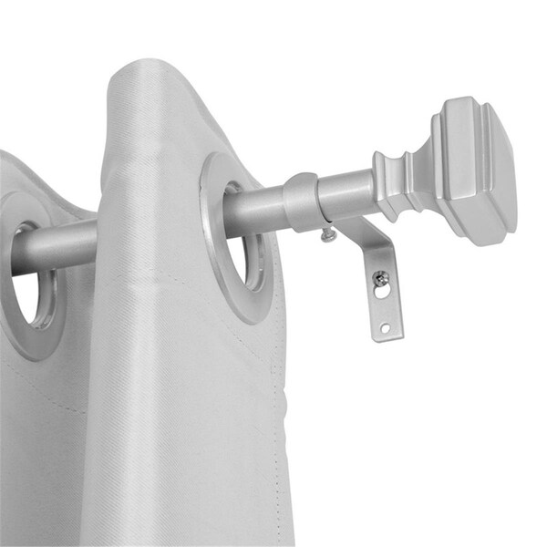 Utopia Alley 0.62 in. Single Decorative Drapery Adjustable Curtain Rods for Windows 48 to 86 in. - Nickel - D24N