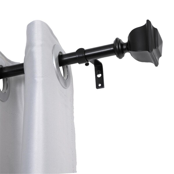 Utopia Alley 0.75 in. Curtain Rod for 86-120 in. Windows, Black - D108Z