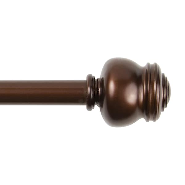 Kenney Mfg Kenney Glendale 5/8" Standard Decorative Window Curtain Rod, 48-86", Cocoa - KN71622V1