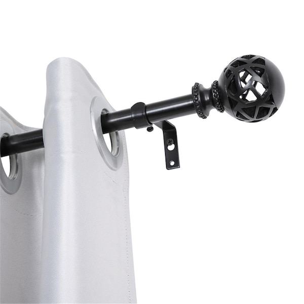 Escenografia 0.75 in. Curtain Rod for 48-86 in. Windows Black - ES3264275
