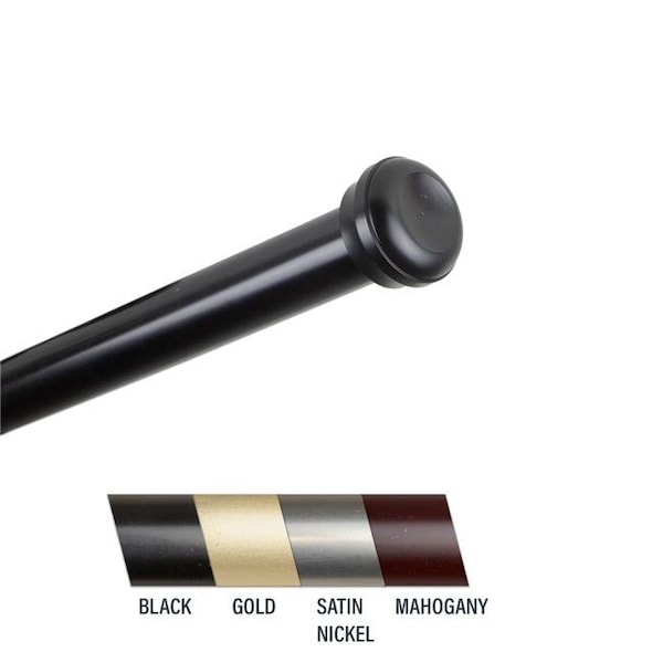Central Design Central Design 100-68-992 Cillo 1 in. Curtain Rod; 120-170 in. - Black - 100-68-992