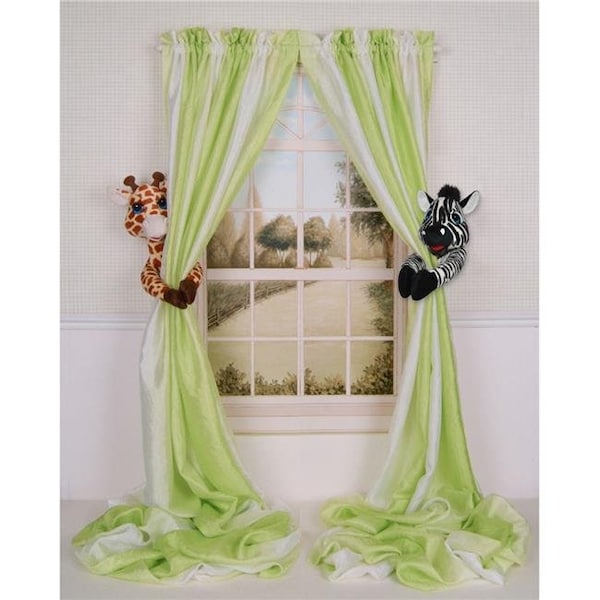 Curtain Critters Curtain Critters ALGFZB470213COL Plush Safari Giraffe & Zebra Curtain Tieback Collector Set - Brown; Black & White - ALGFZB470213COL
