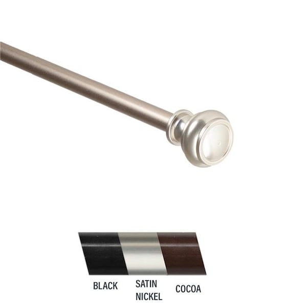 Central Design Central Design CF06-18-5 Kanne 0.44 in. Curtain Rod; 18-28 in. - Satin Nickel - CF06-18-5