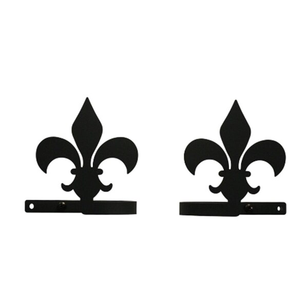 Village Wrought Iron Village Wrought Iron CUR-TB-121 Fleur-de-lis Tie Backs - CUR-TB-121