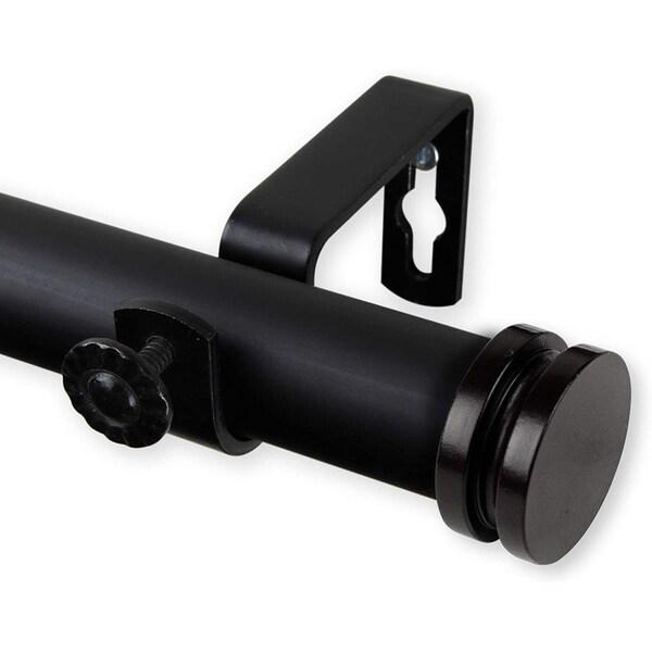 Kd Encimera 1 in. Cap Curtain Rod with 120 to 170 in. Extension, Black - KD3186350