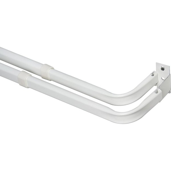 Kenney Mfg Curtain Rod, 2 in Dia, 28 to 48 in L, Steel, White - KN521