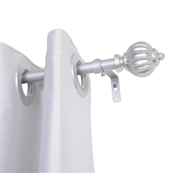 Utopia Alley 0.75 in. Single Decorative Drapery Adjustable Curtain Rods for Windows 48 to 86 in. - Nickel - D44N