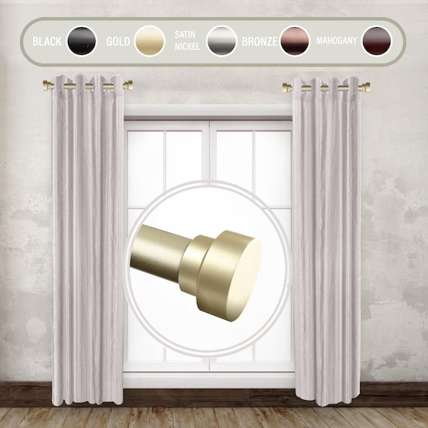 Central Design 1 in. Basic Side Curtain Rod Set for 12 to 20 in. Winodws, Gold, 2PK - SIDE100-3