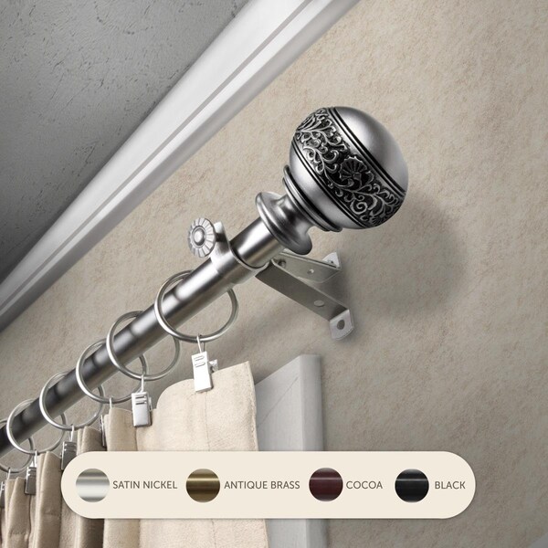 Kd Encimera 0.8125 in. Lucid Curtain Rod with 120 to 170 in. Extension, Satin Nickel - KD3738944