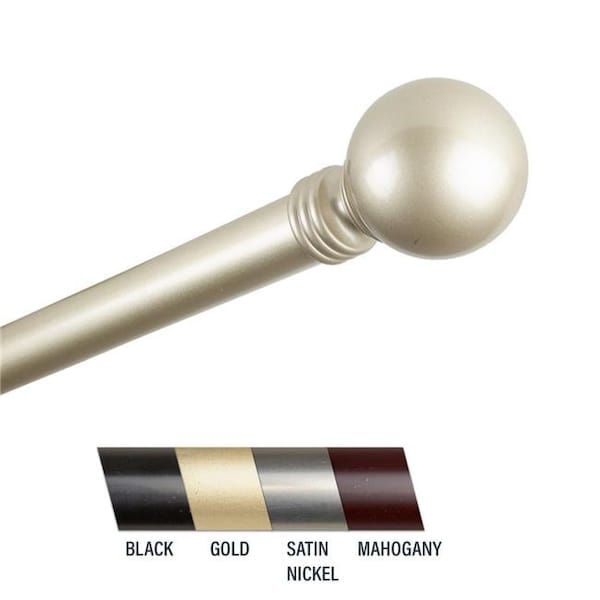 Central Design Central Design 100-01-663 Globus 1 in. Curtain Rod; 66-120 in. - Gold - 100-01-663