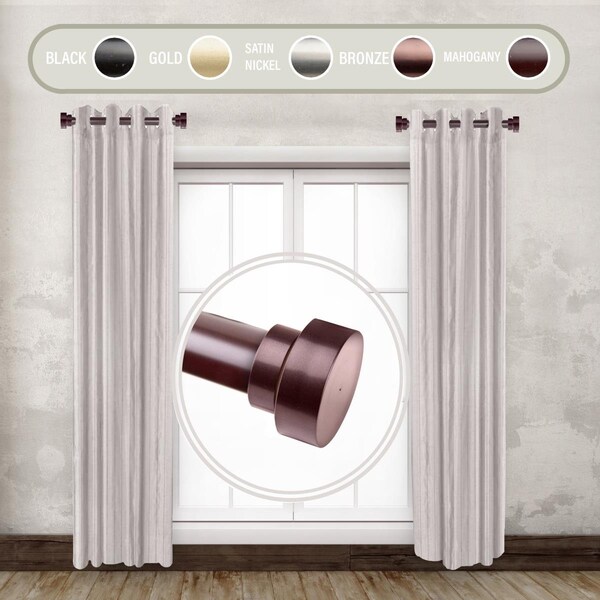 Central Design 1 in. Basic Side Curtain Rod Set for 12 to 20 in. Winodws, Mahogany, 2PK - SIDE100-6