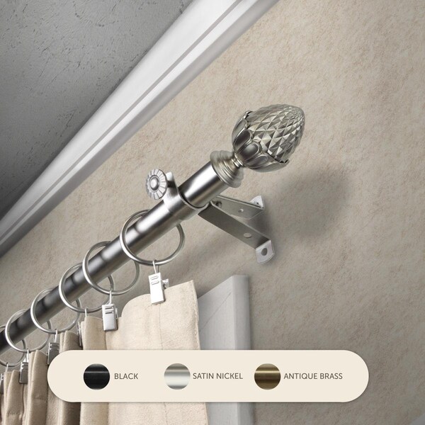 Kd Encimera 0.8125 in. Opal Curtain Rod with 48 to 84 in. Extension, Satin Nickel - KD3719142