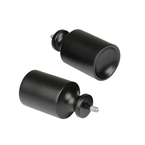 Utopia Alley Utopia Alley D74Z 48-86 in. Curtain Rod with Decorative Cap Finial - Black - D74Z
