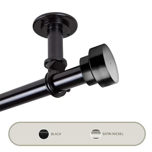 Central Design 1 in. Cover Ceiling Curtain Rod or Room Divider for 48 to 84 in. Windows, Black - 100-37-482CL