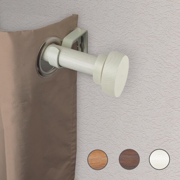 Central Design 1 in. Cover Faux Wood Curtain Rod with 66 to 120 in. Extension, Pearl White - W100-37-66W1