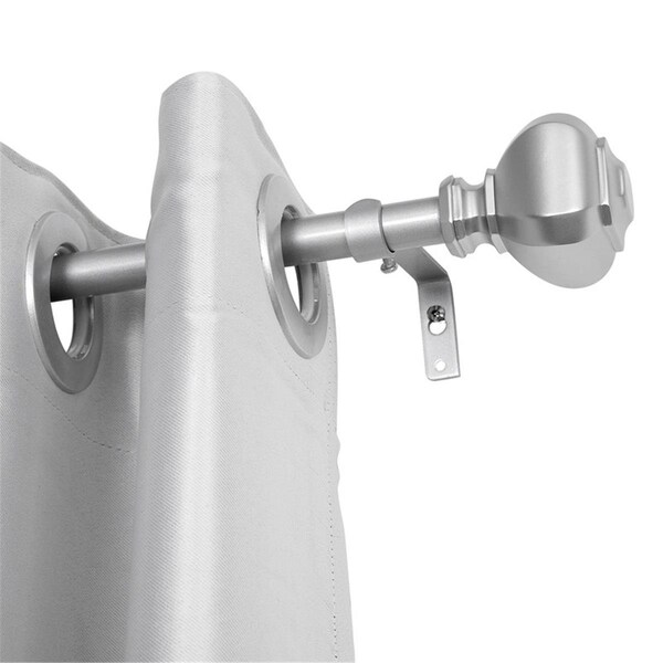 Utopia Alley 0.75 in. Single Decorative Drapery Adjustable Curtain Rods for Windows 86 to 120 in. - Nickel - D18N