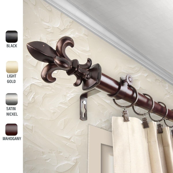 Central Design 1 in. Silas Curtain Rod with 28 to 48 in. Extension, Bronze - 100-45-289