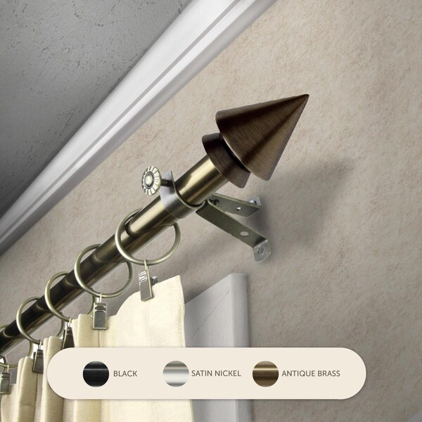 Kd Encimera 0.8125 in. Jacob Curtain Rod with 28 to 48 in. Extension, Antique Brass - KD3719139