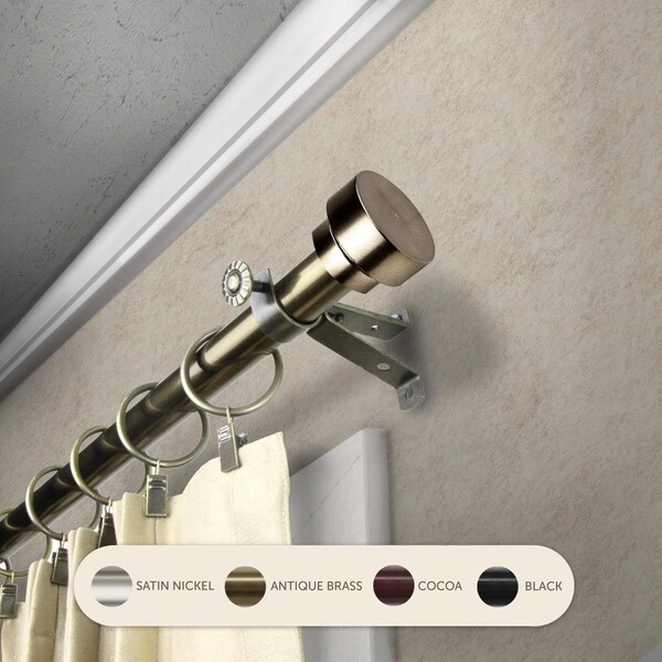 Kd Encimera 0.8125 in. Cappa Curtain Rod with 48 to 84 in. Extension, Antique Brass - KD3723417