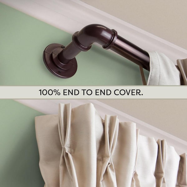 Central Design 1 in. Pipe Blackout Curtain Rod with 84 to 120 in. Extension, Bronze - BOT100-849
