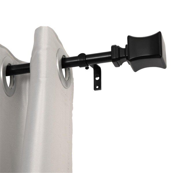 Utopia Alley 0.75 in. Curtain Rod for 28-48 in. Windows, Black - D92Z