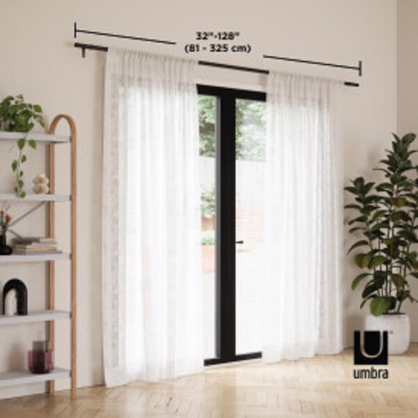 Umbra Umbra Zen Matte Black Curtain Rod 32 in. L X 128 in. L - 1017186-038