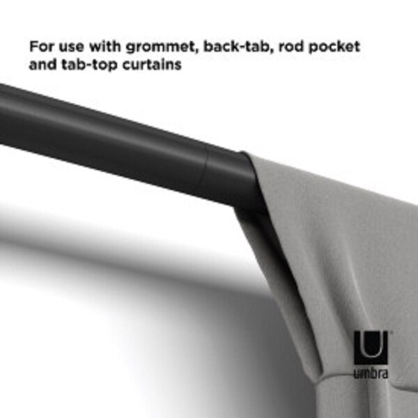 Umbra Umbra Zen Matte Black Curtain Rod 32 in. L X 128 in. L - 1017186-038