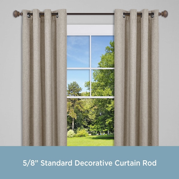 Kenney Mfg Kenney Crenshaw 5/8" Standard Decorative Window Curtain Rod, 28-48", Oil Rubbed Bronze - KN75305NP