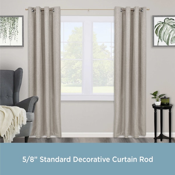 Kenney Mfg Kenney Chelsea 5/8" Standard Decorative Window Curtain Rod, 48-86", Soft Brass - KN71705