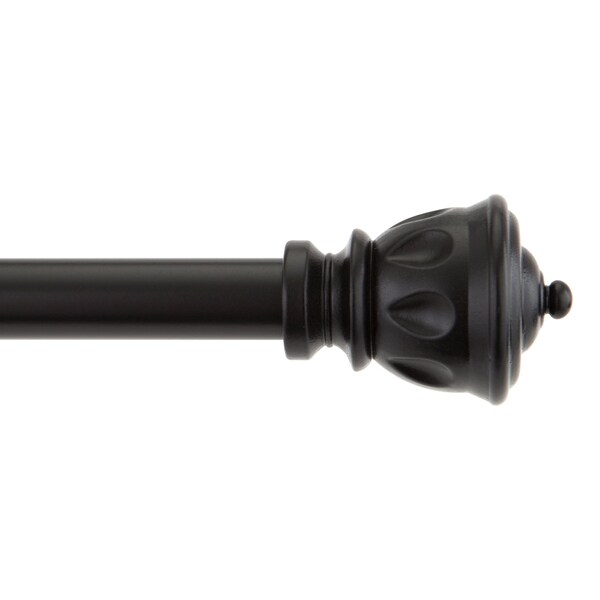 Kenney Mfg Kenney Kiera 5/8" Standard Decorative Window Curtain Rod, 48-86", Black - KN71670